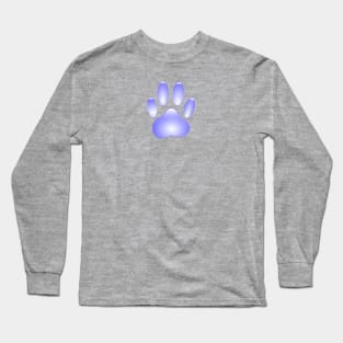 Blue Glass Dog Paw Print Long Sleeve T-Shirt